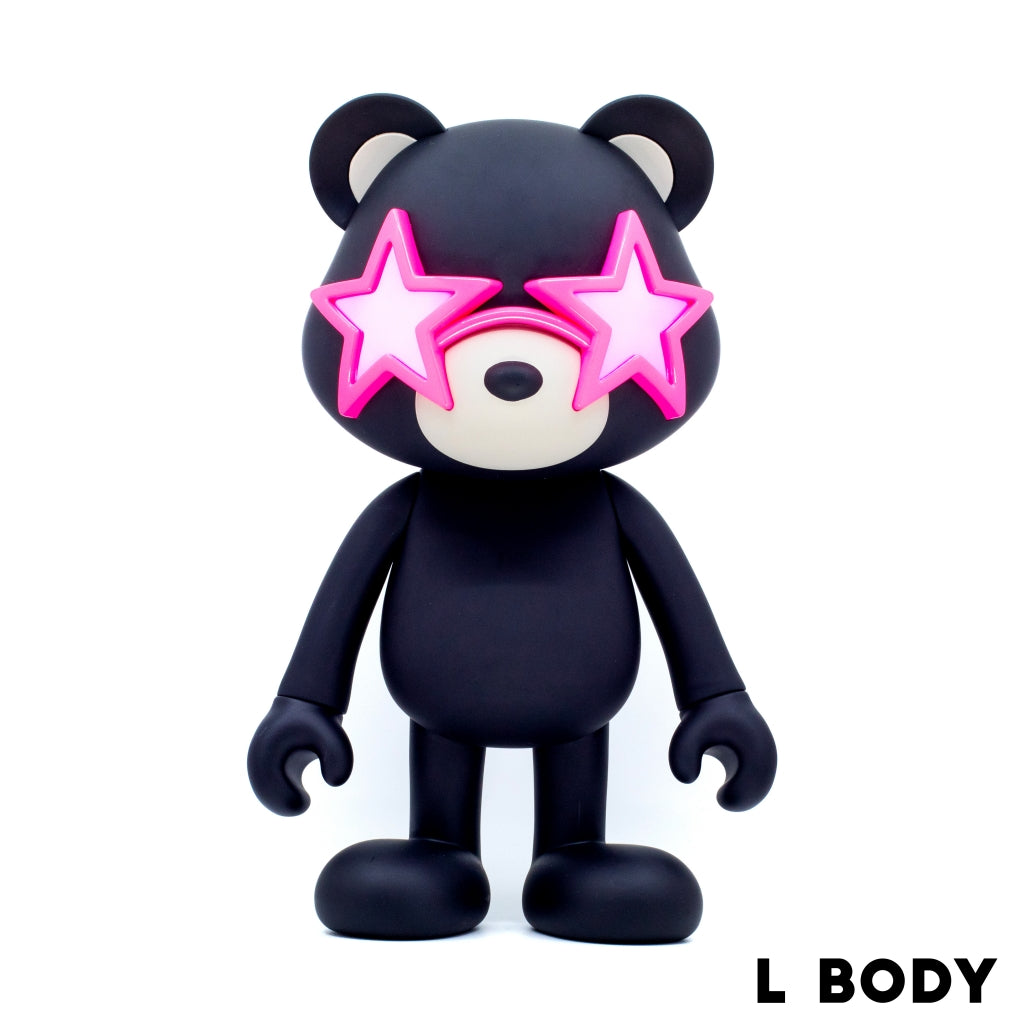 Phanta Bear Black with Pink Glasses L Body (400%)