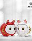 Cat Daruma (White)